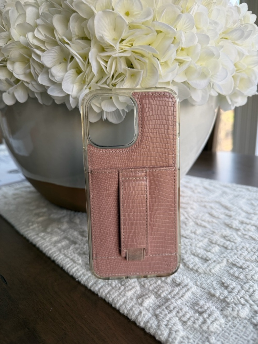 WALLI Pink Python Phone Case with Strap Pocket - iPhone 14 Pro Max